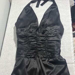 Maria Bianca Nero Elegant Black Halter Dress